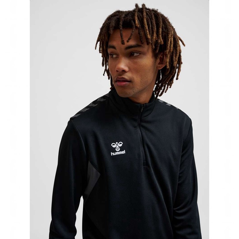 Hummel Authentic Half Zip Sweat Sweatshirts Heren Zwart | 538100-311