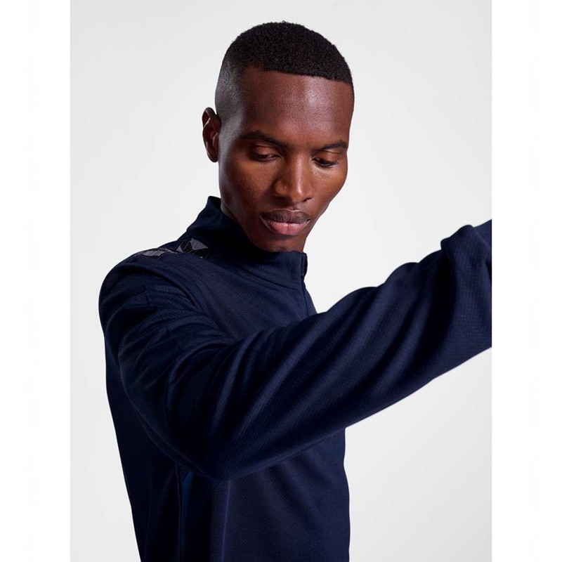 Hummel Authentic Half Zip Sweat Sweatshirts Heren Donkerblauw | 709843-022