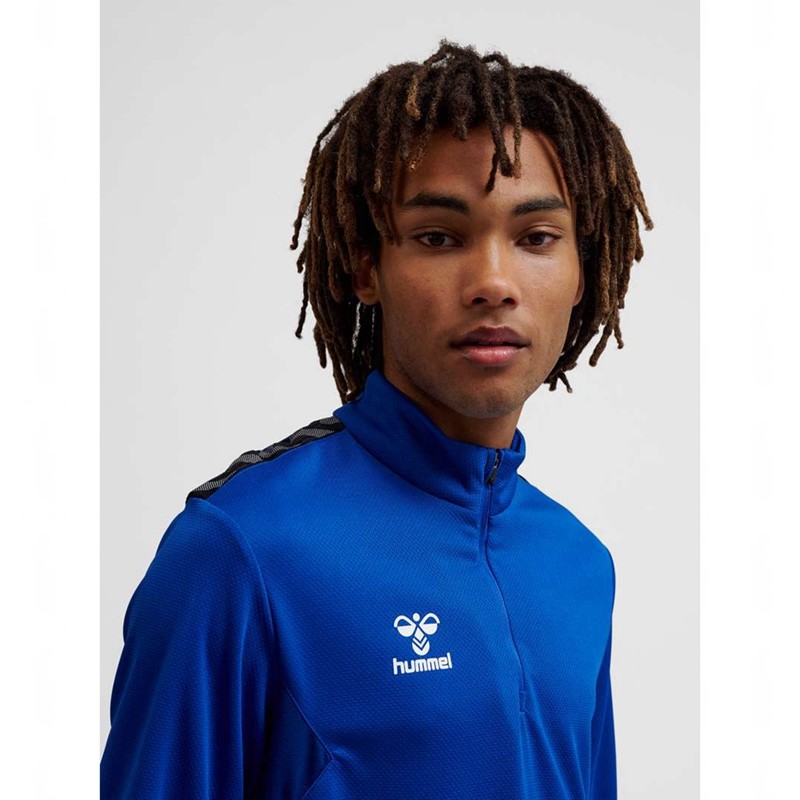 Hummel Authentic Half Zip Sweat Sweatshirts Heren Blauw | 265499-971