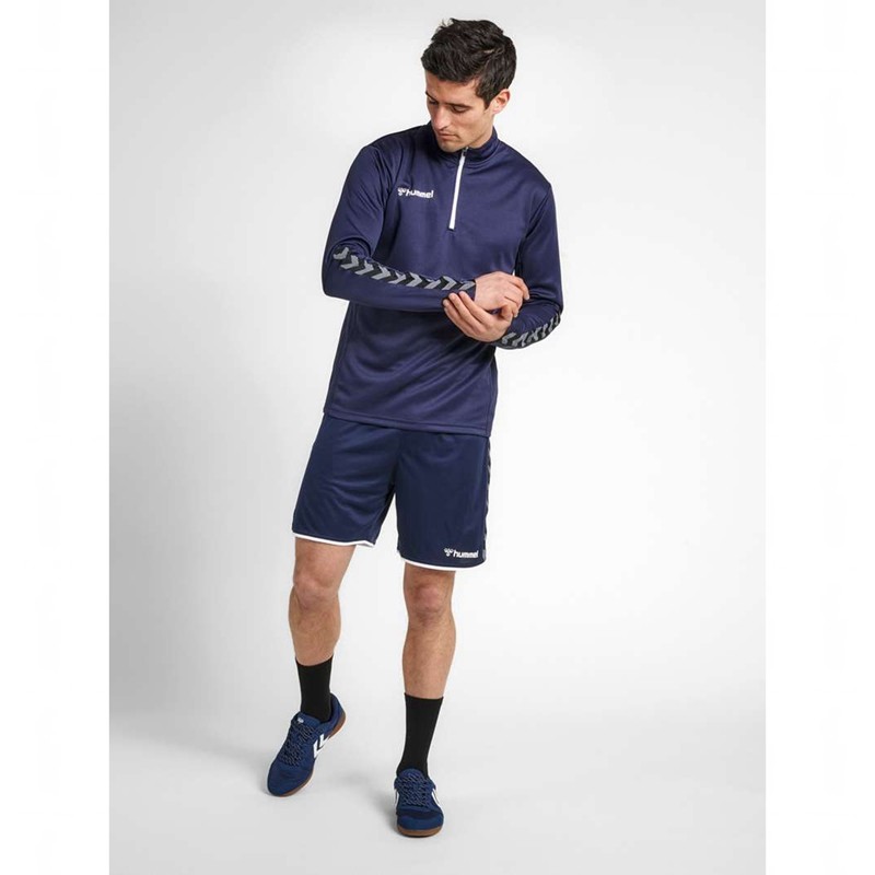 Hummel Authentic Half Zip Sweatshirts Heren Donkerblauw | 532450-288
