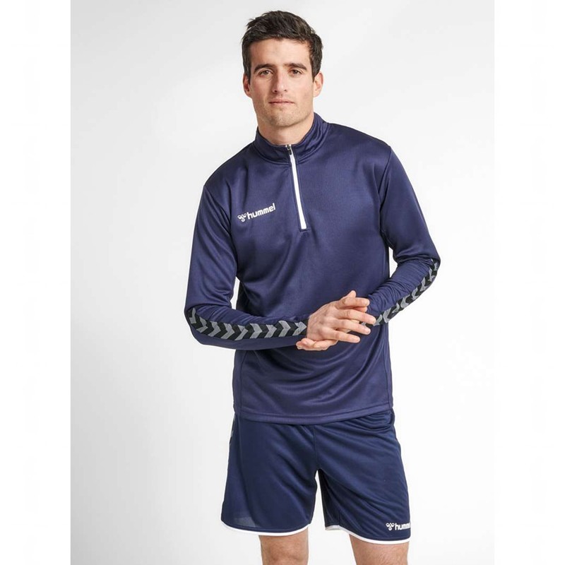 Hummel Authentic Half Zip Sweatshirts Heren Donkerblauw | 532450-288