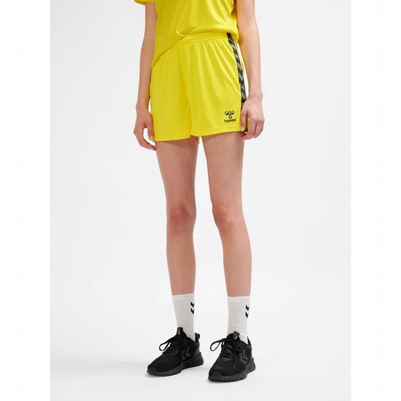 Hummel Authentic Pl Korte Broek Dames Geel | 989719-456