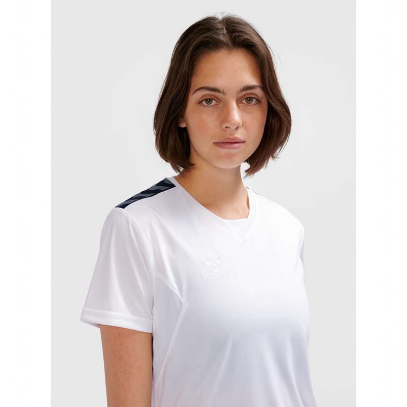 Hummel Authentic Pl S/S Jersey Dames Wit | 727299-129