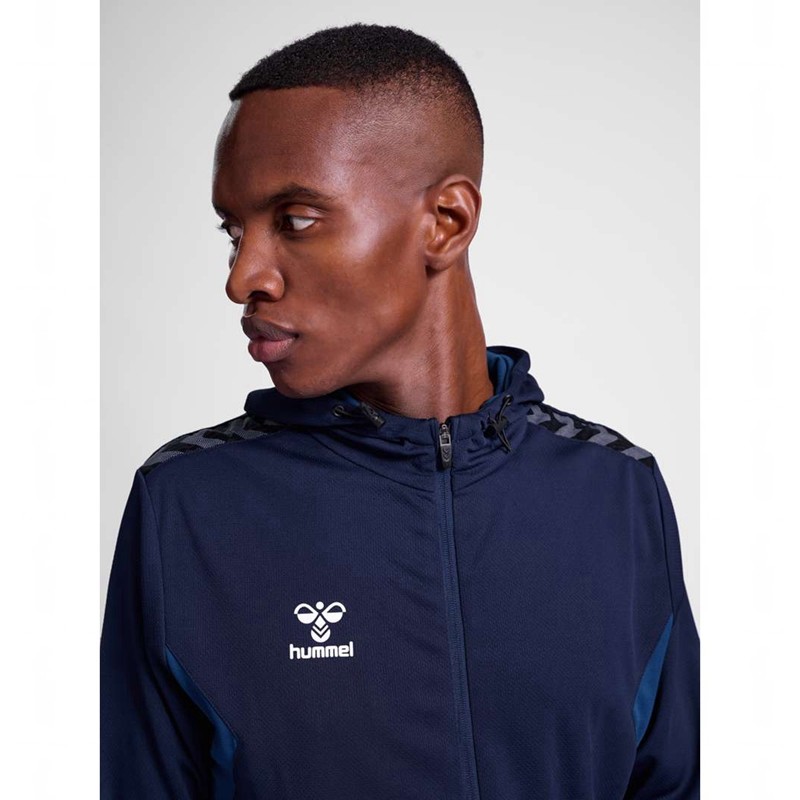 Hummel Authentic Pl Zip Hoodie Heren Donkerblauw | 169638-585