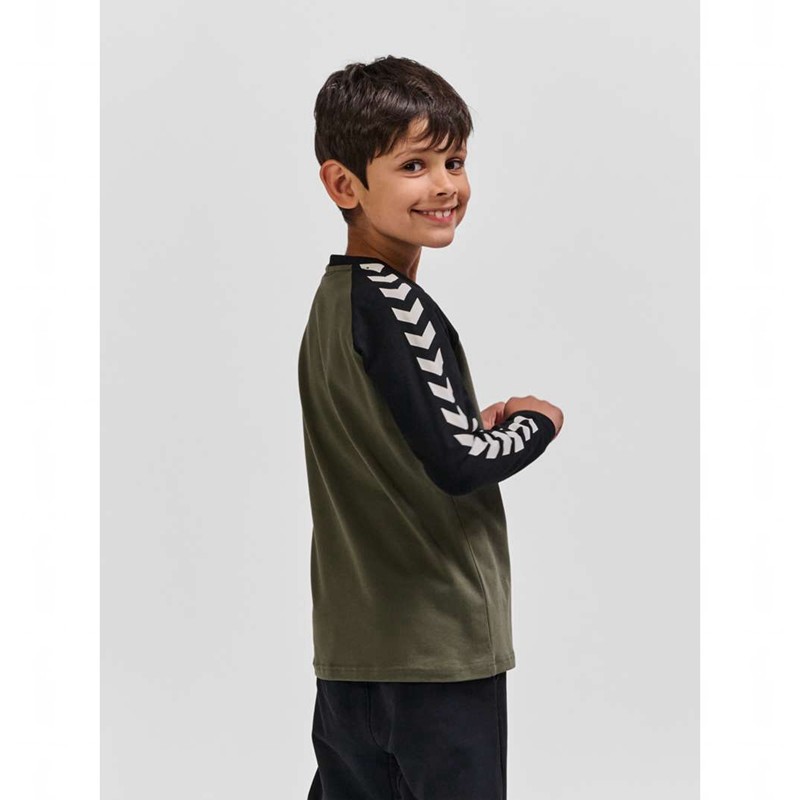 Hummel Boys L/S T-shirts Kinderen Olijfgroen | 253886-355
