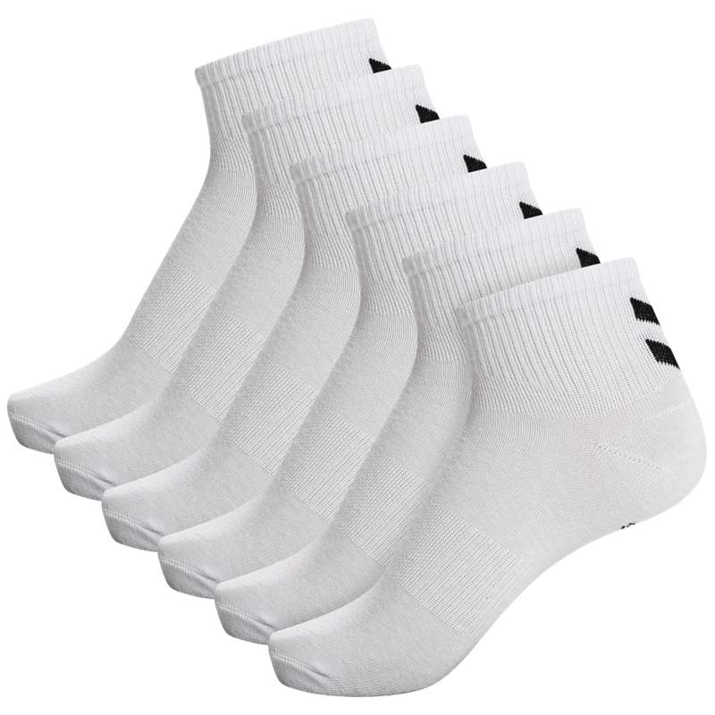 Hummel Chevron 6-pack Mid Cuts Sokken Heren Wit | 635797-705