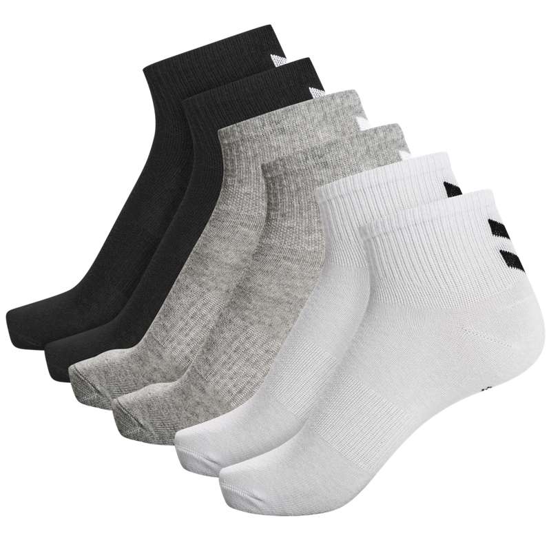 Hummel Chevron 6-pack Mid Cuts Sokken Heren Zwart | 056597-231