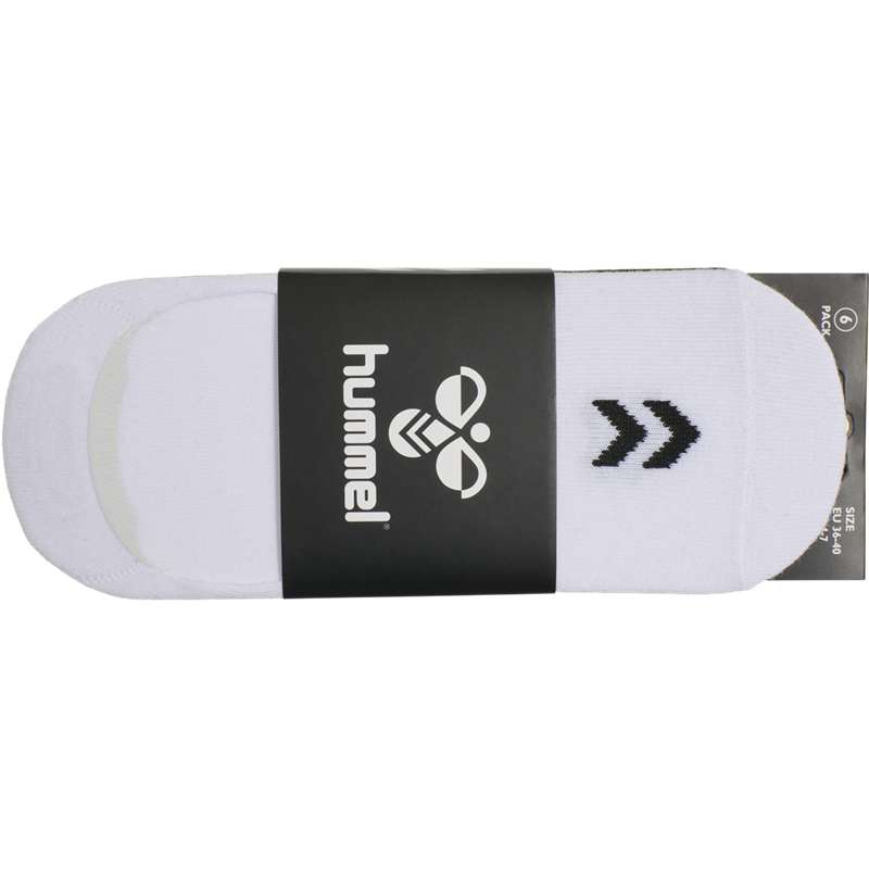 Hummel Chevron 6-pack No Show Sokken Dames Wit | 403477-537