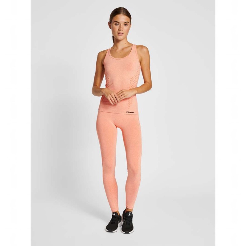 Hummel Ci Seamless Mid Waist Korte Broek Dames Koraal | 190182-228