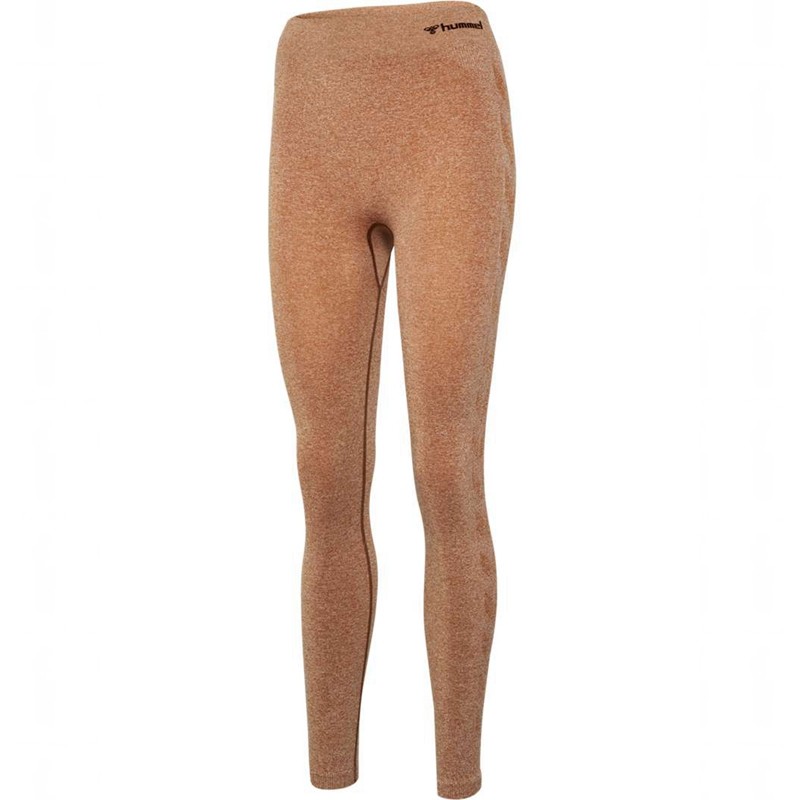 Hummel Ci Seamless Mid Waist T-shirts Dames Bruin | 228215-550