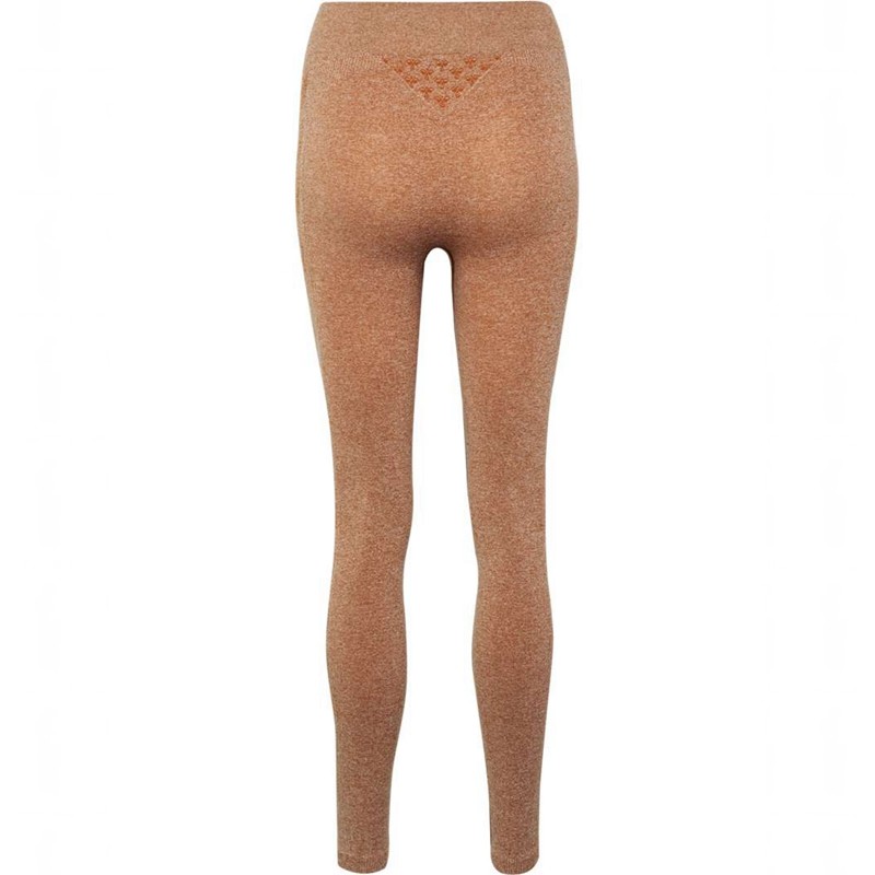 Hummel Ci Seamless Mid Waist T-shirts Dames Bruin | 228215-550