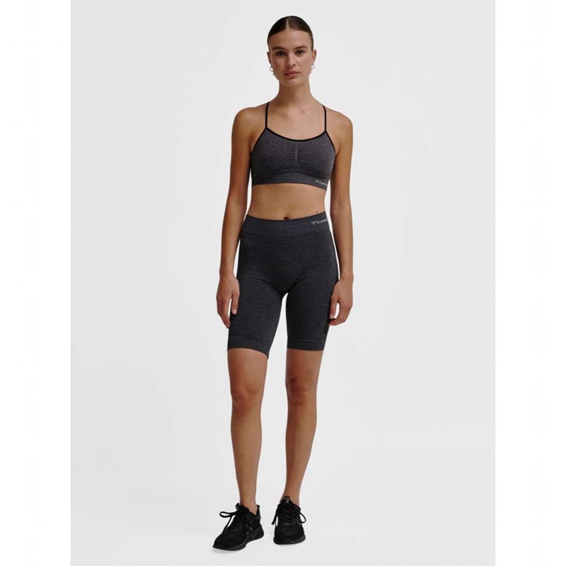 Hummel Ci Seamless Scrunch Sport BH Dames Zwart | 357389-414