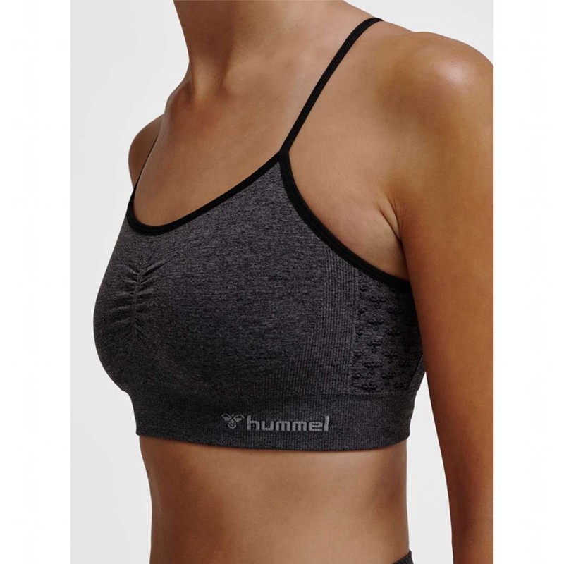 Hummel Ci Seamless Scrunch Sport BH Dames Zwart | 357389-414