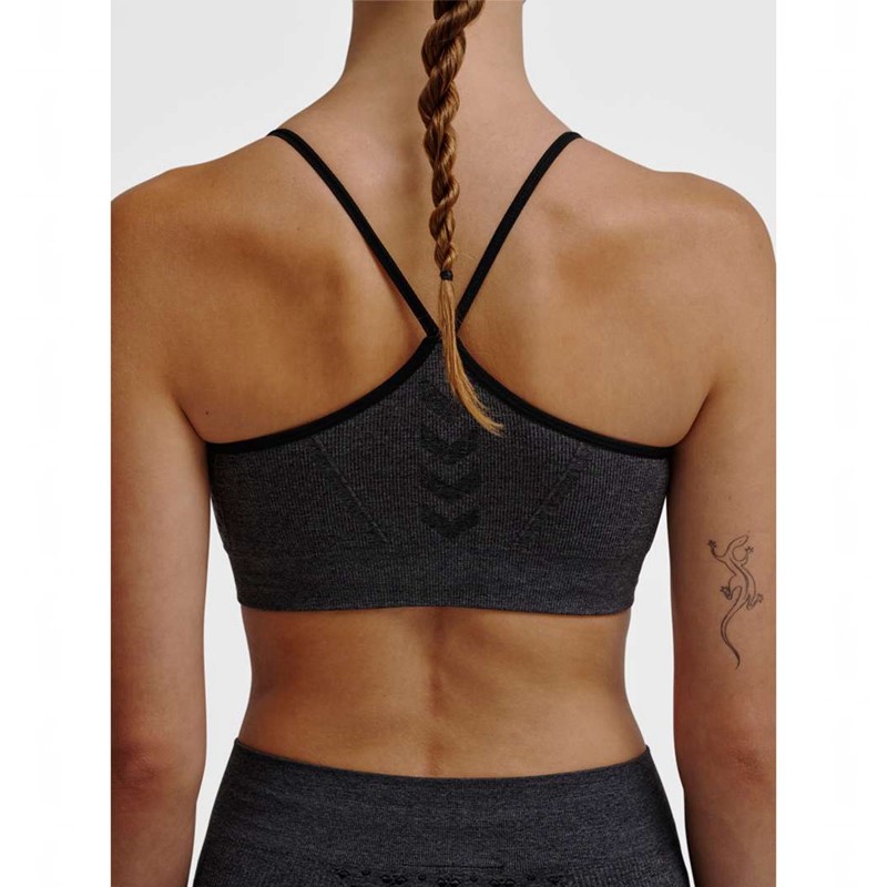 Hummel Ci Seamless Scrunch Sport BH Dames Zwart | 357389-414