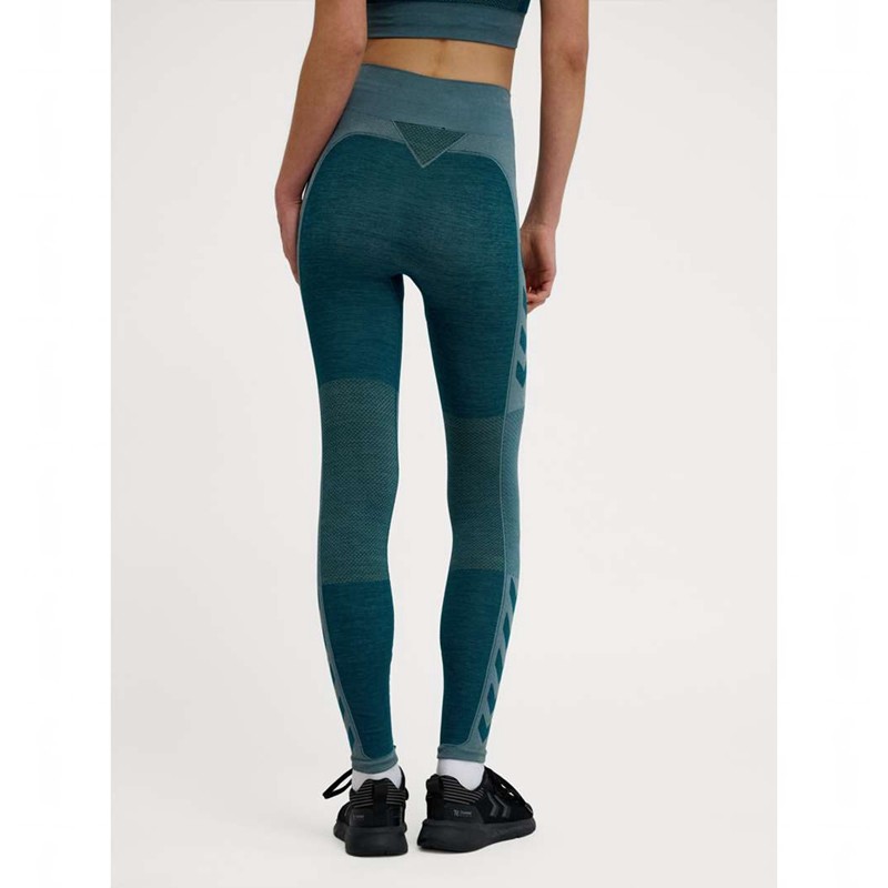 Hummel Clea Seamless Mid Waist Hardloopbroek Dames Blauw | 932816-457