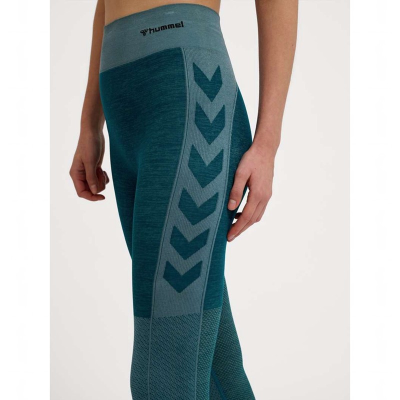 Hummel Clea Seamless Mid Waist Hardloopbroek Dames Blauw | 932816-457