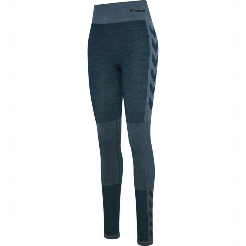 Hummel Clea Seamless Mid Waist Hardloopbroek Dames Blauw | 932816-457