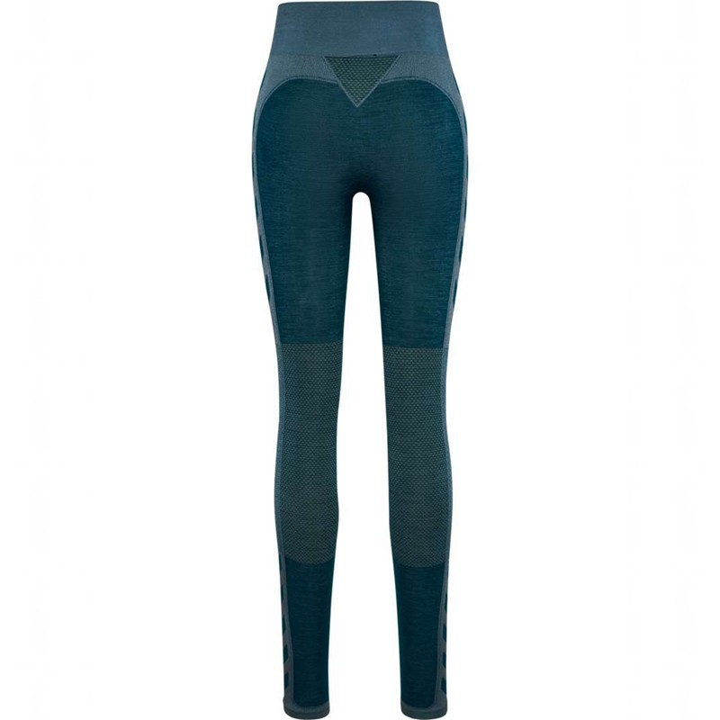 Hummel Clea Seamless Mid Waist Hardloopbroek Dames Blauw | 932816-457