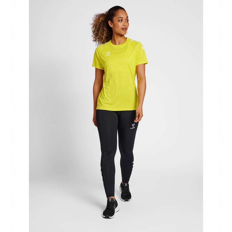 Hummel Core Xk Core Poly S/S Hoodie Dames Geel | 824514-950