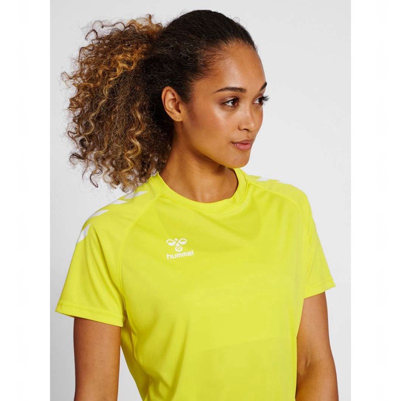 Hummel Core Xk Core Poly S/S Hoodie Dames Geel | 824514-950