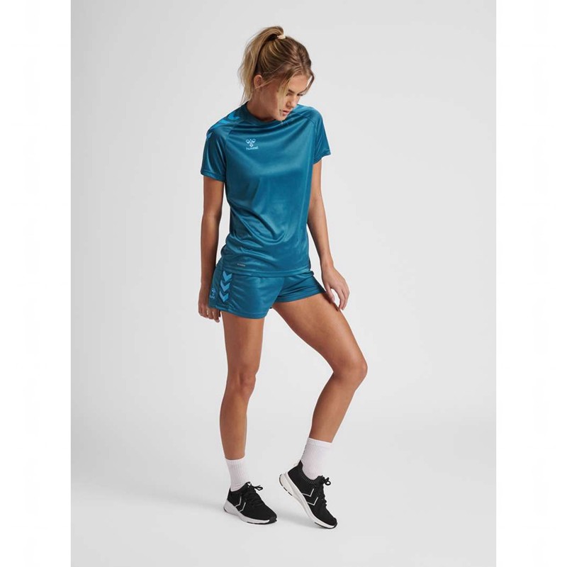 Hummel Core Xk Core Poly S/S T-shirts Dames Blauw | 583549-726
