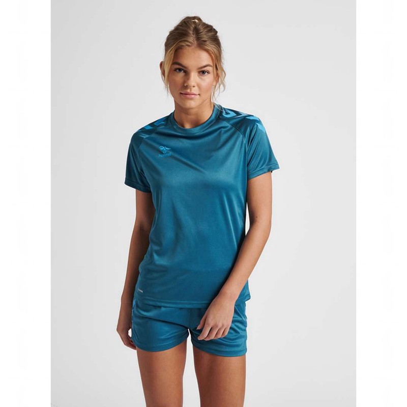 Hummel Core Xk Core Poly S/S T-shirts Dames Blauw | 583549-726