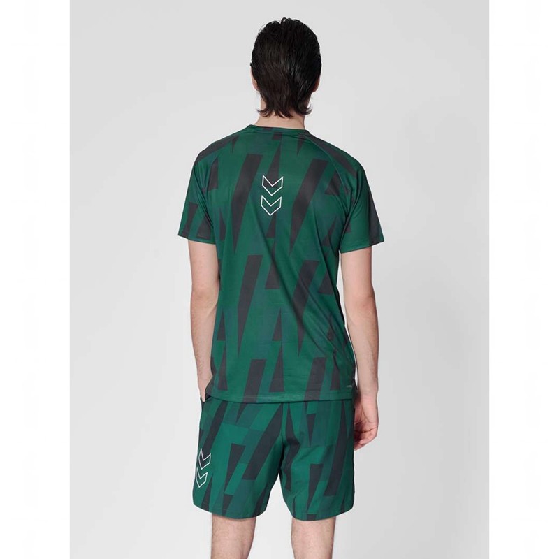 Hummel Court Aop Light Weight T-shirts Heren Groen | 174188-244