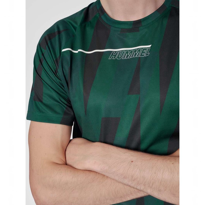 Hummel Court Aop Light Weight T-shirts Heren Groen | 174188-244