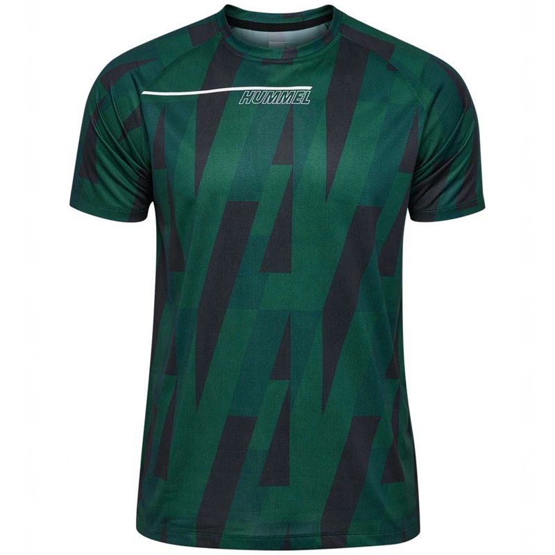 Hummel Court Aop Light Weight T-shirts Heren Groen | 174188-244