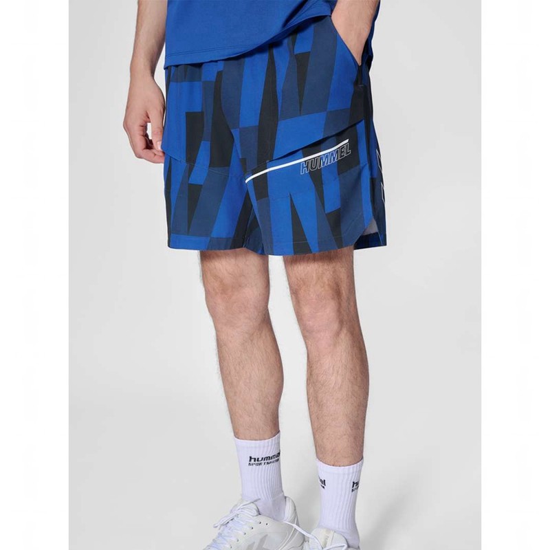 Hummel Court Aop Pocket Korte Broek Heren Blauw | 383310-490