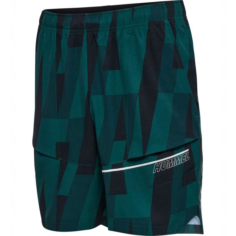 Hummel Court Aop Pocket Korte Broek Heren Groen | 691717-888