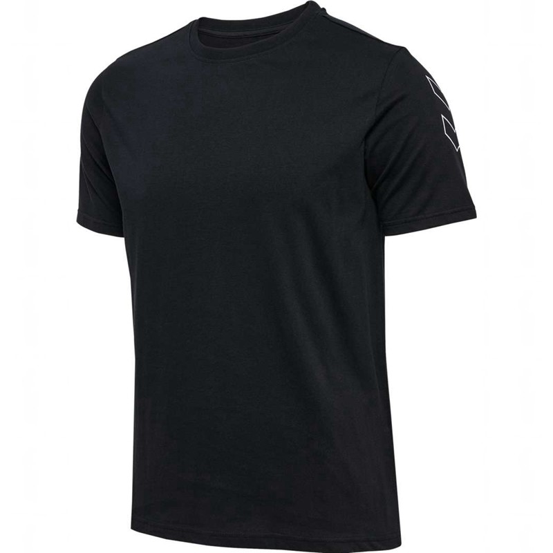 Hummel Elemental Chevron Cotton T-shirts Heren Zwart | 152104-089
