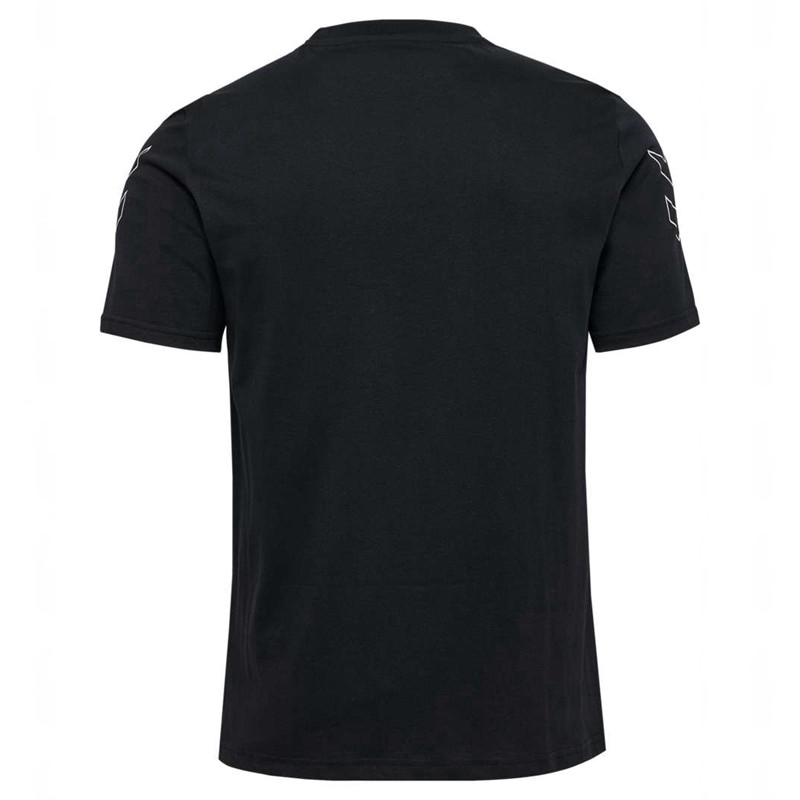 Hummel Elemental Chevron Cotton T-shirts Heren Zwart | 152104-089