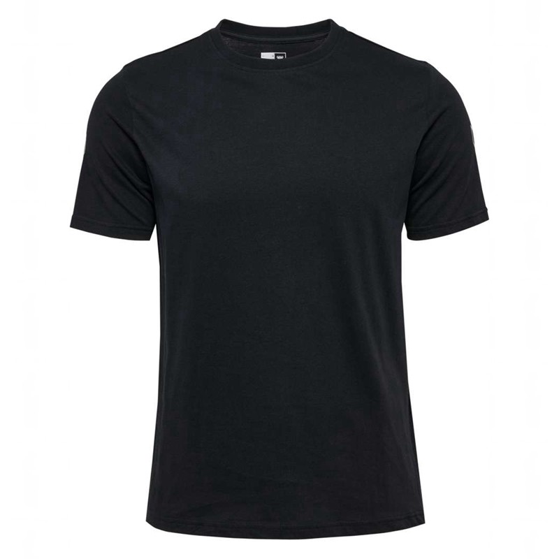 Hummel Elemental Chevron Cotton T-shirts Heren Zwart | 152104-089
