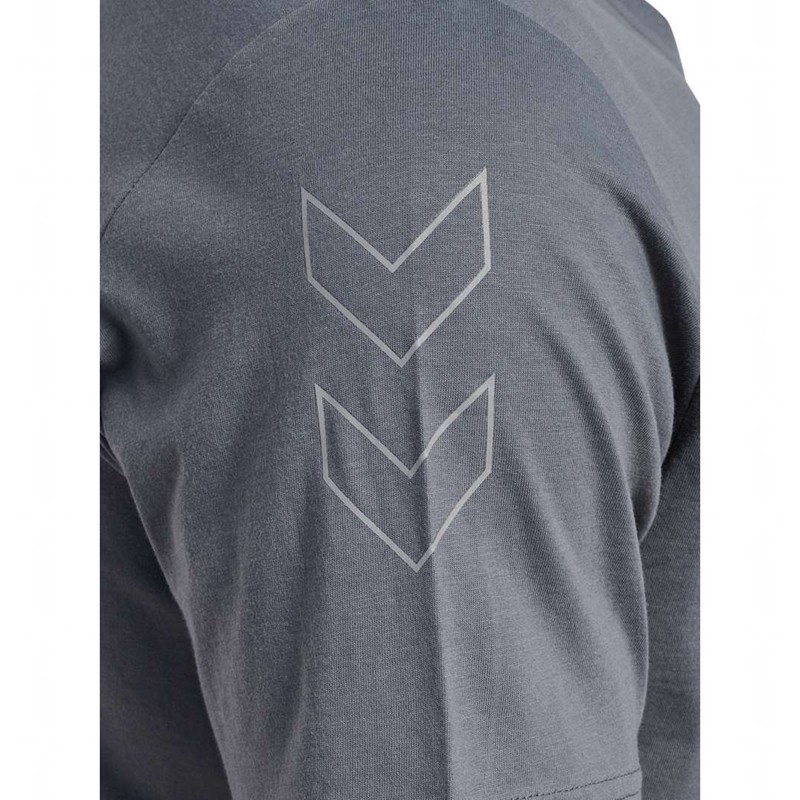 Hummel Elemental Chevron Cotton T-shirts Heren Grijs | 492064-314
