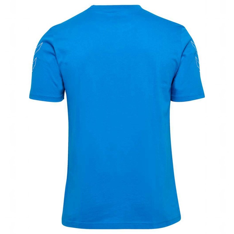Hummel Elemental Chevron Cotton T-shirts Heren Blauw | 843316-365
