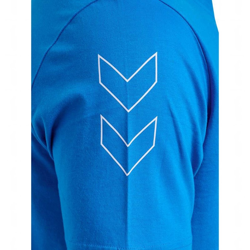 Hummel Elemental Chevron Cotton T-shirts Heren Blauw | 843316-365