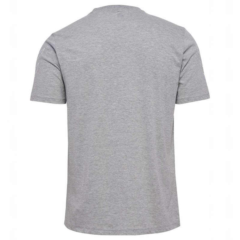 Hummel Elemental Chevron Cotton T-shirts Heren Grijs | 059125-551