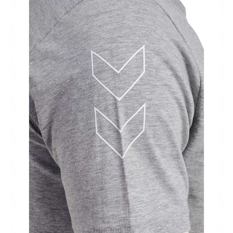 Hummel Elemental Chevron Cotton T-shirts Heren Grijs | 059125-551