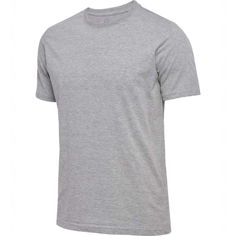 Hummel Elemental Chevron Cotton T-shirts Heren Grijs | 059125-551