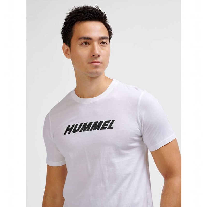 Hummel Elemental Logo Cotton T-shirts Heren Wit | 560255-140
