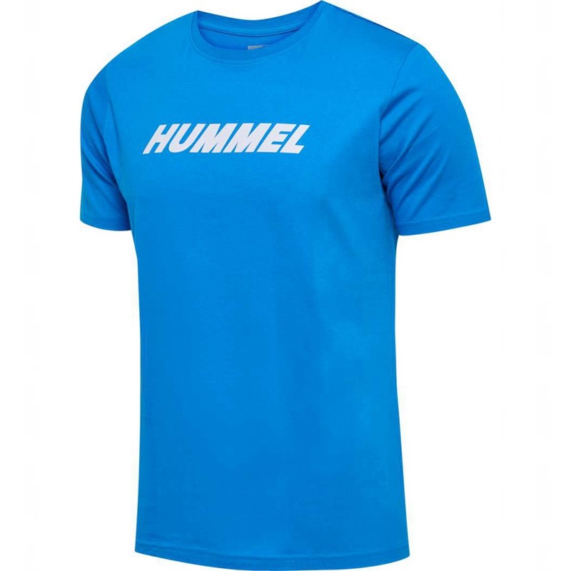 Hummel Elemental Logo Cotton T-shirts Heren Blauw | 598762-342