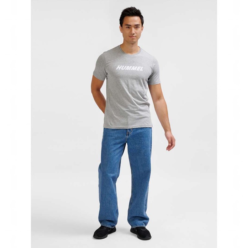 Hummel Elemental Logo Cotton T-shirts Heren Grijs | 902248-014