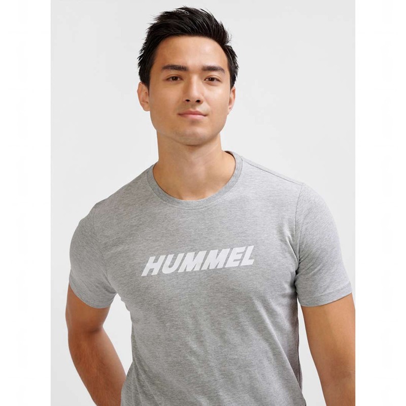 Hummel Elemental Logo Cotton T-shirts Heren Grijs | 902248-014