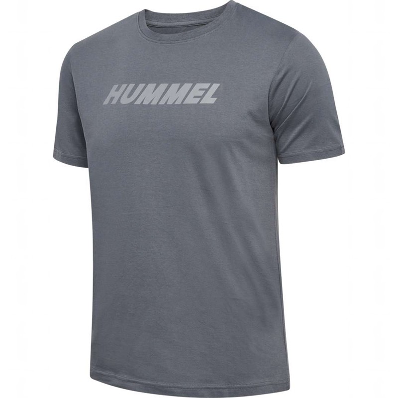 Hummel Elemental Logo Cotton T-shirts Heren Grijs | 046292-106