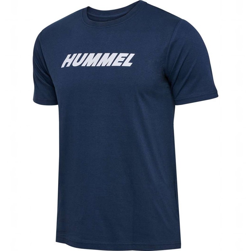 Hummel Elemental Logo Cotton T-shirts Heren Donkerblauw | 570910-207