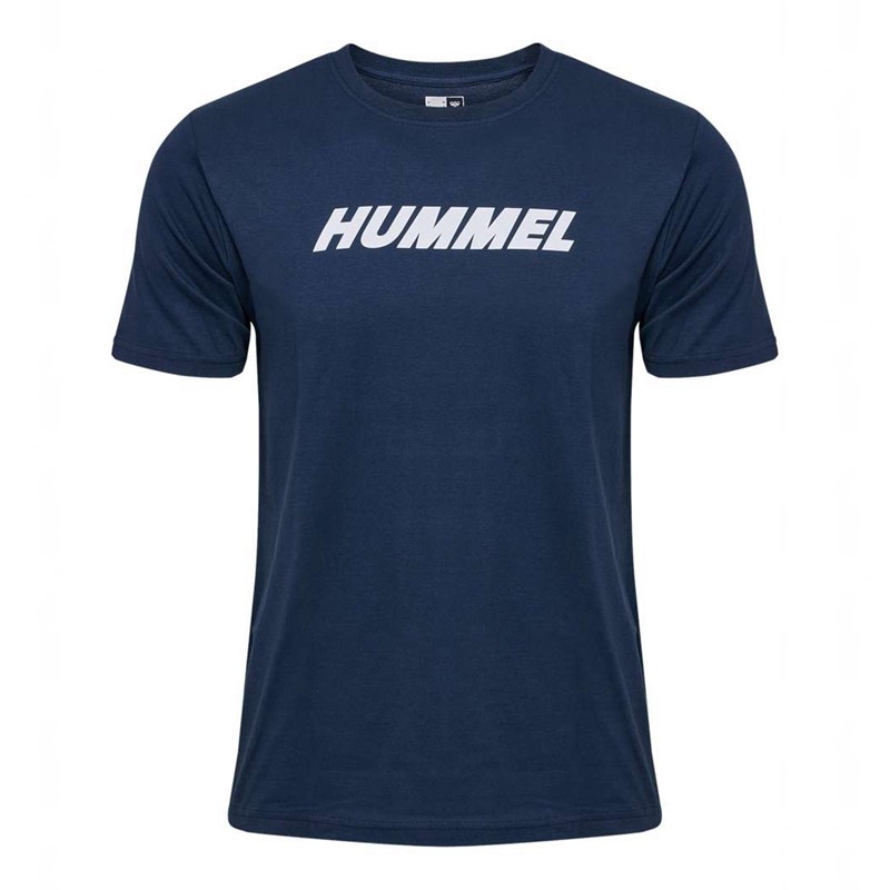 Hummel Elemental Logo Cotton T-shirts Heren Donkerblauw | 570910-207