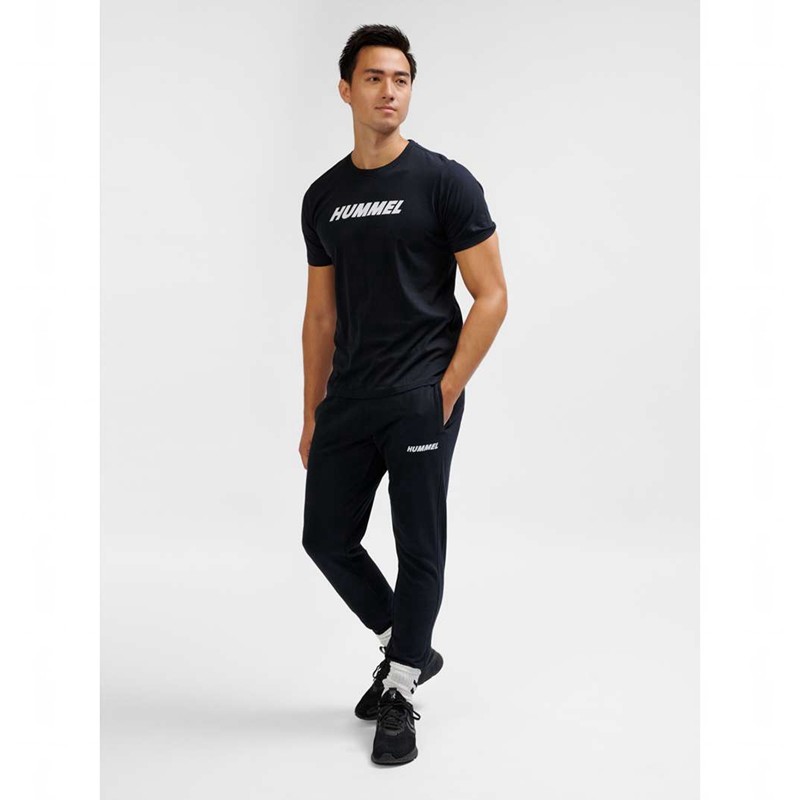 Hummel Elemental Logo Cotton T-shirts Heren Zwart | 849416-738