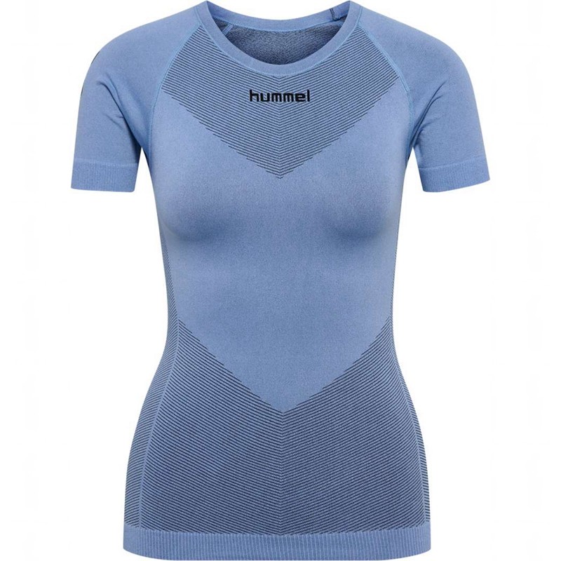 Hummel First Seamless S/S W Jersey Dames Blauw | 063725-482