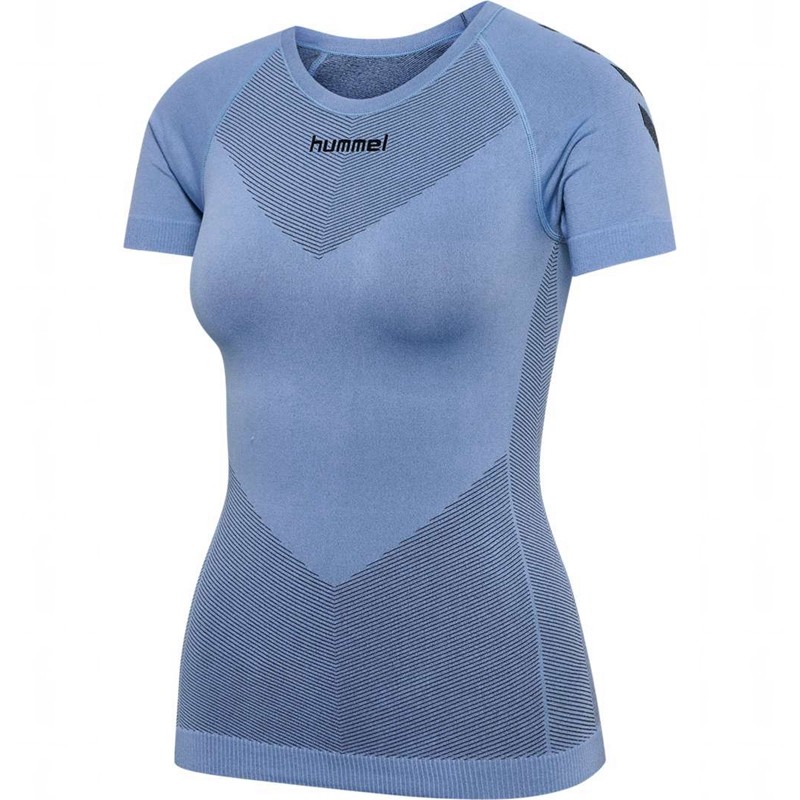 Hummel First Seamless S/S W Jersey Dames Blauw | 063725-482